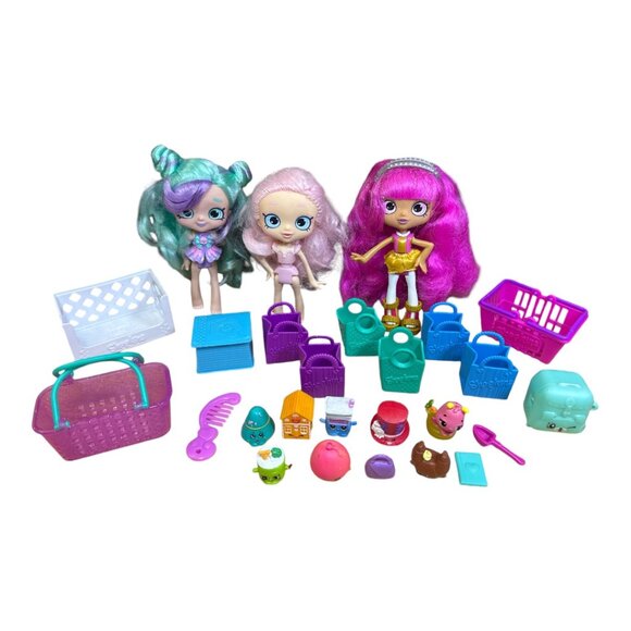 Lot of 3 Shopkins Dolls Shopping Baskets and Accessories - Picture 3 of 7